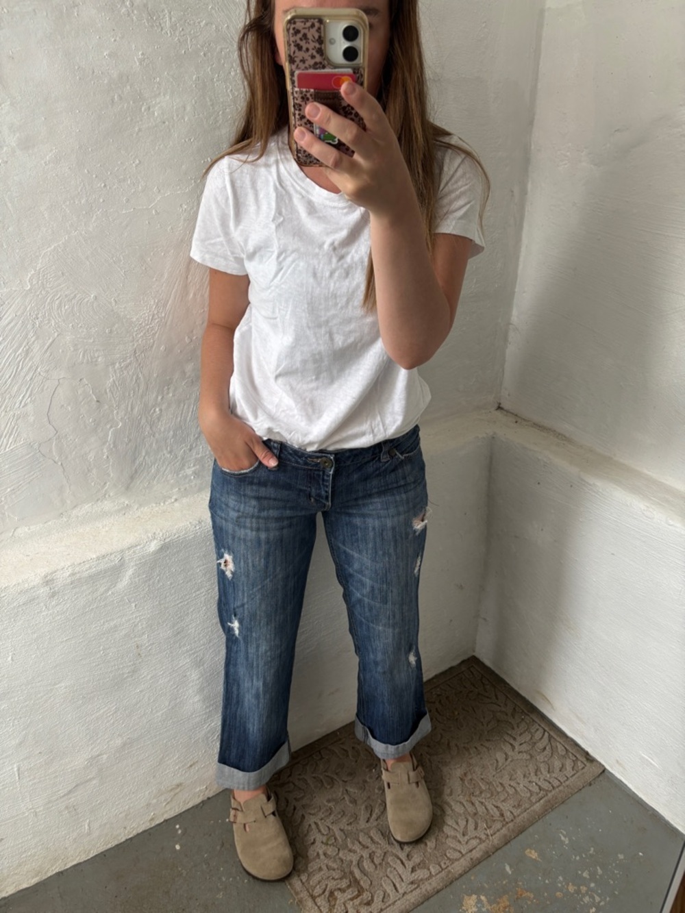 Womans arizona jeans distressed relaxed boyfriend jeans - Picture 8 of 10